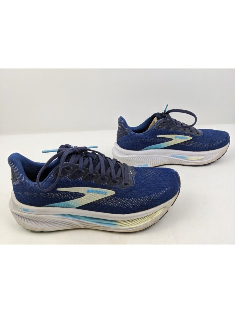 Brooks Ghost 17 Womens Size 8 B  Peacoat Lime Blue Running Athletic Walking Shoe